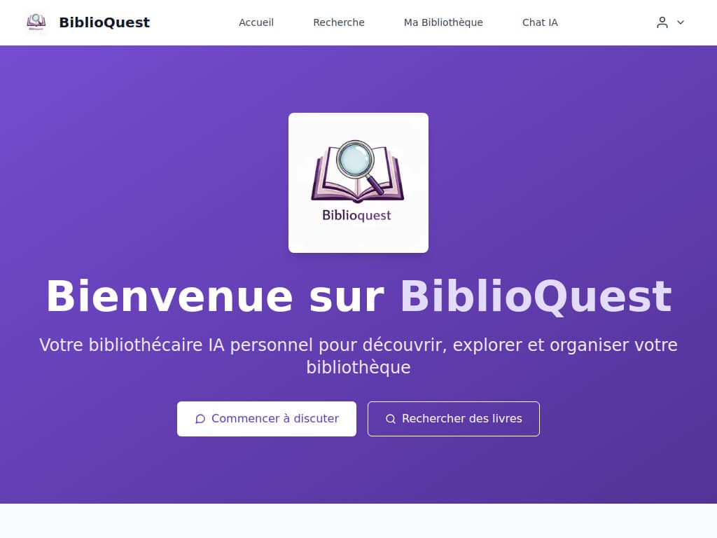 BiblioQuest - Bibliothécaire IA